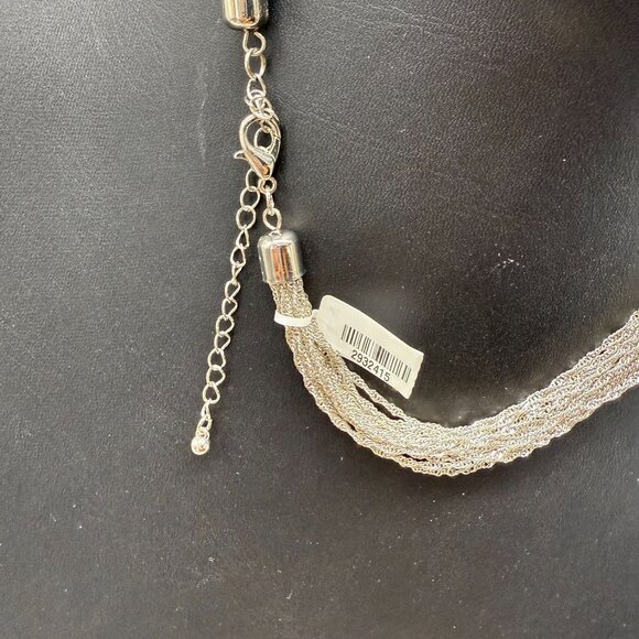New Multi-Strand Chain Choker Layered Necklace Silver Tone Minimalist Classic - Picture 5 of 5
